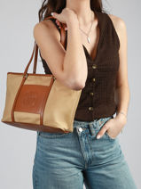 Sac Port� �paule S Fran Nylon Laurent david Beige ld bags 53-vue-porte