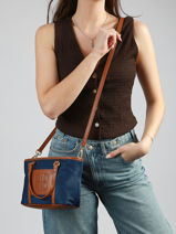 Sac Port� Main Fran Nylon Laurent david Bleu ld bags 54-vue-porte