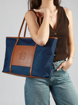 Sac Port� �paule L Fran Nylon Laurent david Bleu ld bags 887-vue-porte