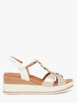 Sandales Semelle Compens�e En Cuir Mephisto Or women P5148798