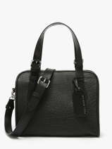 Handtas Vintage Leder Paul marius Zwart vintage S