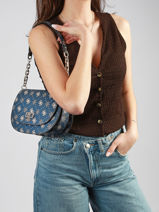 Sac Bandouli�re Emelie Logo Polyester Guess Bleu emelie logo GP992820-vue-porte