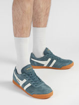 Sneakers En Cuir Gola Bleu men CMA192HW-vue-porte