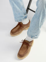 Derby Veterschoenen Uit Leder Clarks Beige men 26186419-vue-porte