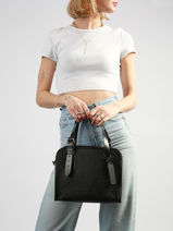 Sac Port� Main Vintage Cuir Paul marius Noir vintage S-vue-porte