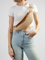 Sac Banane Lancaster Beige mini osier italie 76-vue-porte