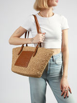 Sac Port� �paule Le Panier Lancaster Beige le panier 80-vue-porte