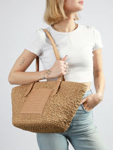 Sac Port� �paule Le Panier Lancaster Beige le panier 80-vue-porte