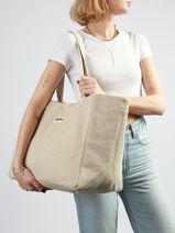 Sac Port� �paule Tressage Coton Hindbag Beige tressage TS-vue-porte