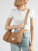 Sac Bandouli�re Best Seller Coton Hindbag Marron best seller EMILE-vue-porte