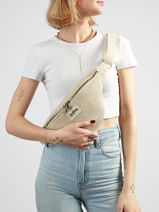 Sac Banane Hindbag Beige tressage TS-vue-porte