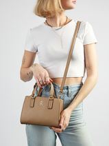 Sac Port� Main Th Daily Polyester Tommy hilfiger Beige th daily AW18379-vue-porte