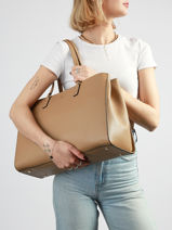 Sac Port� �paule Th Daily Polyester Tommy hilfiger Beige th daily AW18380-vue-porte
