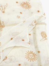 Sjaal Far West 120x120cm Pieces Beige tasselo 17146404-vue-porte