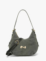Sac Bandouli�re Sam Cuir Daim Nathan baume Vert vogue 4