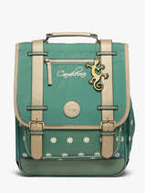 Sac � Dos 3 Compartiments Cameleon Vert vintage fantasy PBVGSD39