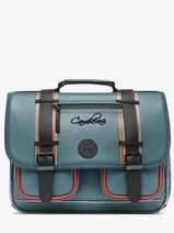 Boekentas 2 Compartimenten Cameleon Blauw vintage north PBVWCA38