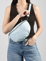 Sac Banane Caviar Cuir Milano Bleu caviar CA21123-vue-porte
