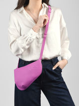 Sac Bandouli�re City Perle Cuir Nathan baume Rose n city N1811000-vue-porte