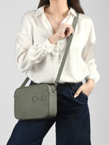 Sac Bandouli�re N City Louvain Cuir Nathan baume Vert n city 7-vue-porte