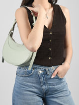 Sac Port� �paule Saffiano Miniprix Vert saffiano F8583-vue-porte