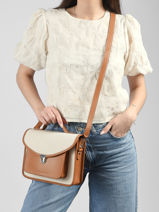 Sac Mademoiselle George Escapade Cuir Et Coton Paul marius Beige escapade GEORGESC-vue-porte