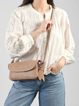 Sac Bandouli�re Sally Polyurethane Guess Beige sally QG992121-vue-porte