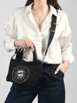 Sac Bandouli�re K Ikon Coton Karl lagerfeld Noir k ikon B2W50074-vue-porte