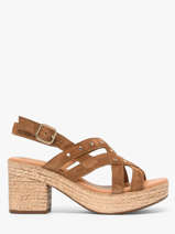 Sandales � Talon En Cuir Aliwell Marron women A126024