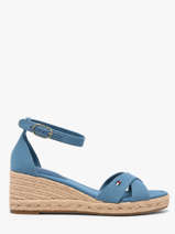 Sandales En Cuir Tommy hilfiger Bleu women 9332CZQ