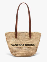 Sac Port� �paule Cabas Raphia Raphia Vanessa bruno Beige cabas raphia 60V40818