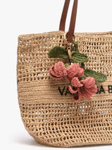 Bag Charm Lelie Raffia Vanessa bruno Roze charms 96V42673-vue-porte