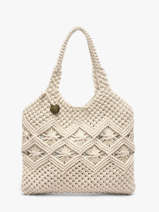 Sac Port� �paule Estival Coton Le voyage en panier Beige estival PM941