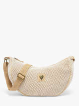 Sac Bandouli�re Resille Coton Le voyage en panier Beige resille PM943