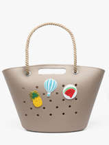 Schoudertas Tutti Frutti Le voyage en panier Beige tutti frutti PM986
