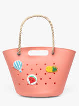 Sac Port� �paule Tutti Frutti Le voyage en panier Rose tutti frutti PM986