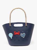 Sac Port� �paule Tutti Frutti Le voyage en panier Bleu tutti frutti PM986