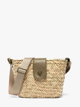 Sac Bandouli�re Estival Raphia Le voyage en panier Vert estival PM944