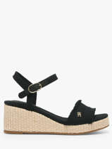 Sandales En Cuir Tommy hilfiger Noir women 9470BDS