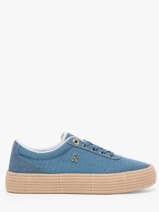 Sneakers Uit Leder Tommy hilfiger Blauw women 91730G3