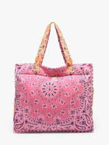 Sac Port� �paule Bandana Coton Le voyage en panier Rose bandana PM965