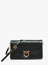 Sac Bandouli�re Love Bag Icon Cuir Pinko Noir love bag icon 6023A315