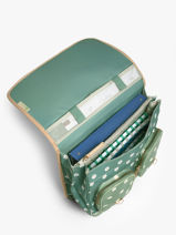 Boekentas Op Wieltjes 2 Compartimenten Cameleon Groen vintage fantasy PBVGCR38-vue-porte