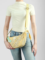Cross Body Tas Bandana Katoen Le voyage en panier Geel bandana PM969-vue-porte