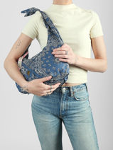 Schoudertas Bandana Katoen Le voyage en panier Blauw bandana PM970-vue-porte