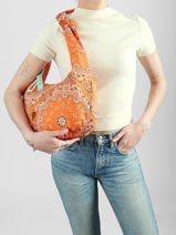 Sac Port� �paule Bandana Coton Le voyage en panier Orange bandana PM970-vue-porte