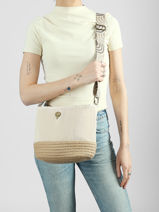 Cross Body Tas Tissee Le voyage en panier Beige tissee PM924-vue-porte