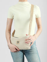 Cross Body Tas Resille Katoen Le voyage en panier Beige resille PM942-vue-porte