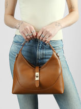 Cross Body Tas Caviar Leder Milano Bruin caviar CA26022-vue-porte