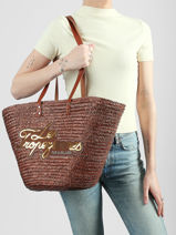 Sac Port� �paule Milos Paille Les tropeziennes Marron milos TZ01-vue-porte